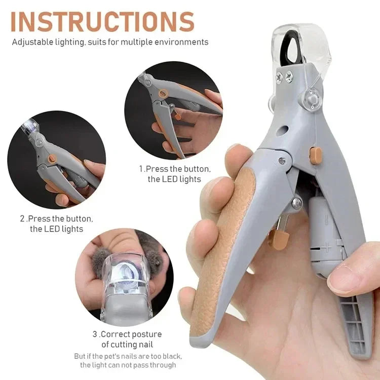Pet Nail Clipper Scissors With LED Light Cat Dog Nail Clippers Tool Scissors Nail Toeclaw Cutter Scissors